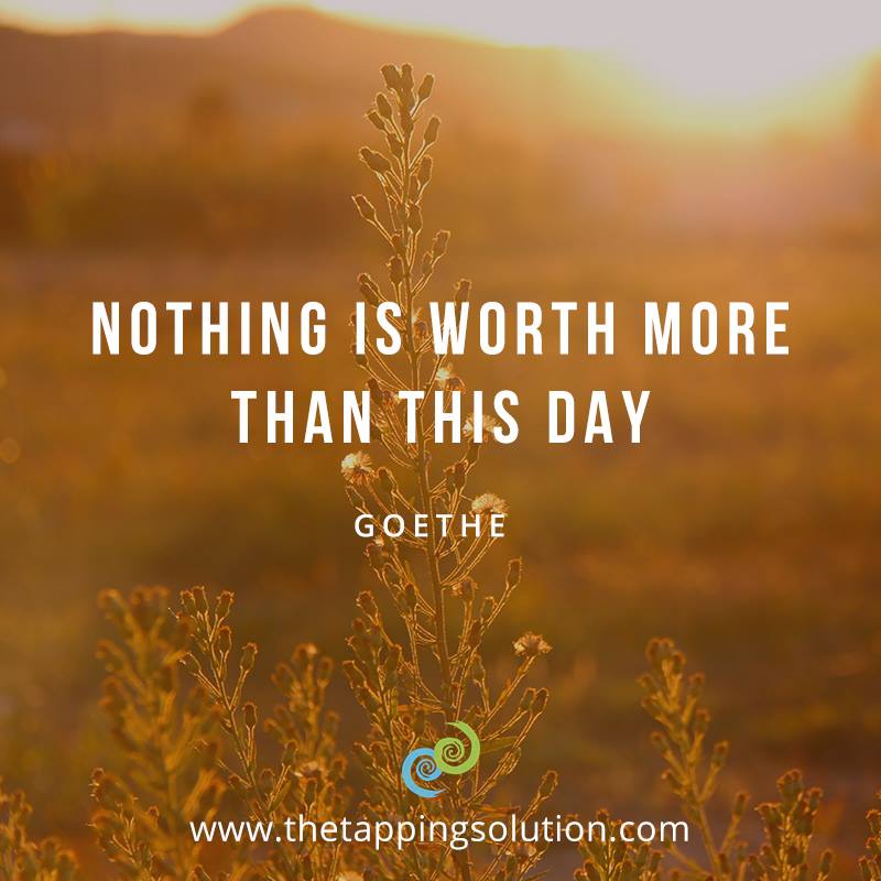 Nothing is worth more than this day. - Goethe