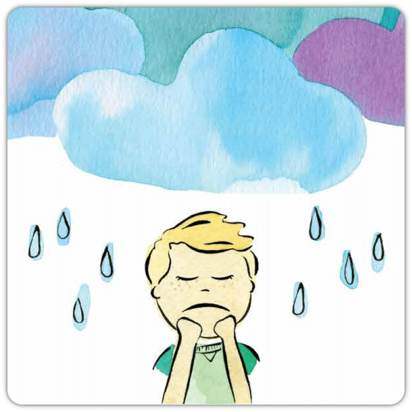 Illustration of a sad boy from My Magic Breath