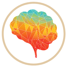 Pixelated brain illustration