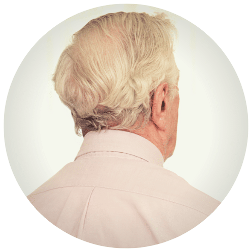 Back of an elderly man's head
