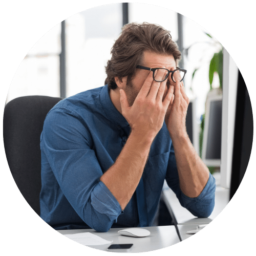 Stressed man at work