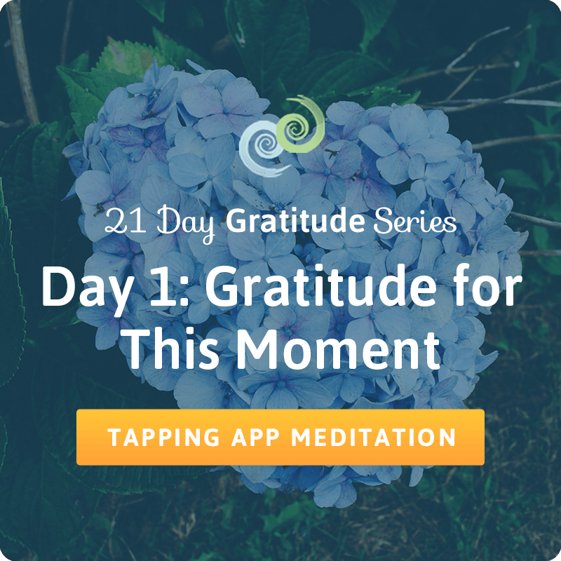 Day 1 Gratitude for This Moment tapping meditation in The Tapping Solution App