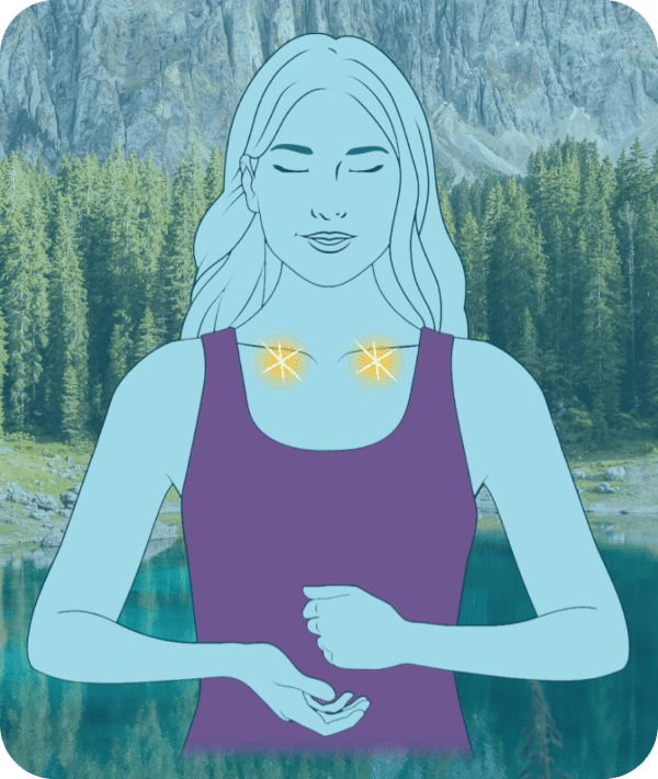 Illustration showing the tapping point on the collarbone