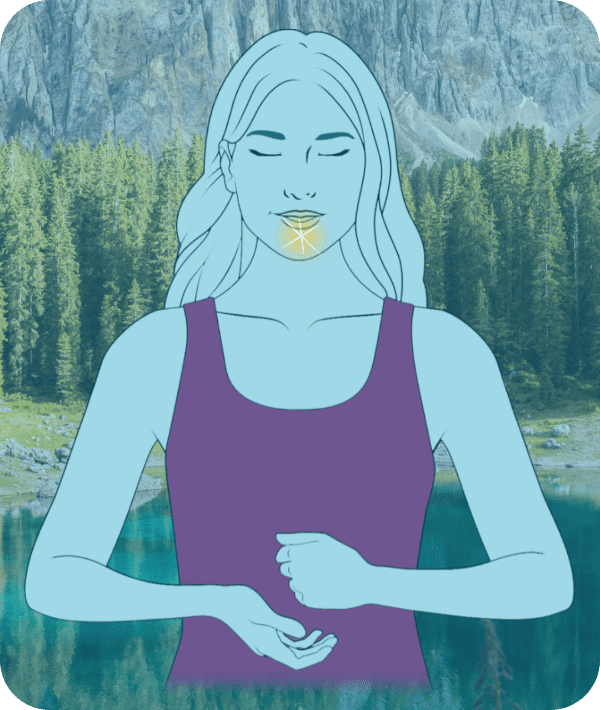 Illustration showing the tapping point under the mouth