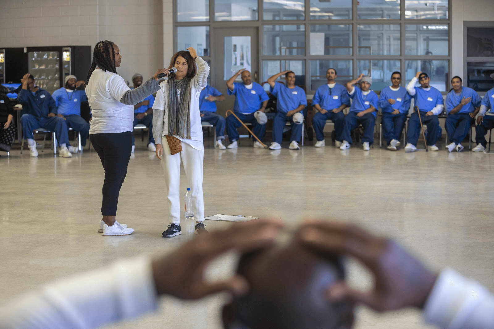 Photo from the Compassion Prison Project Tapping workshop led by Tara Packer