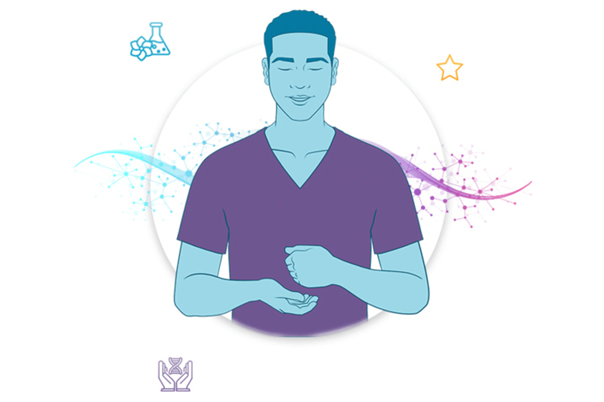 Illustrated image of a person doing EFT Tapping for healing