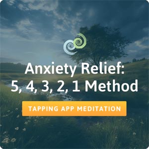 Anxiety relief 5-4-3-2-1 method meditation card in The Tapping Solution app