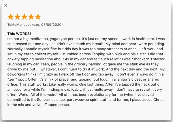 The Tapping Solution app user review screenshot 1