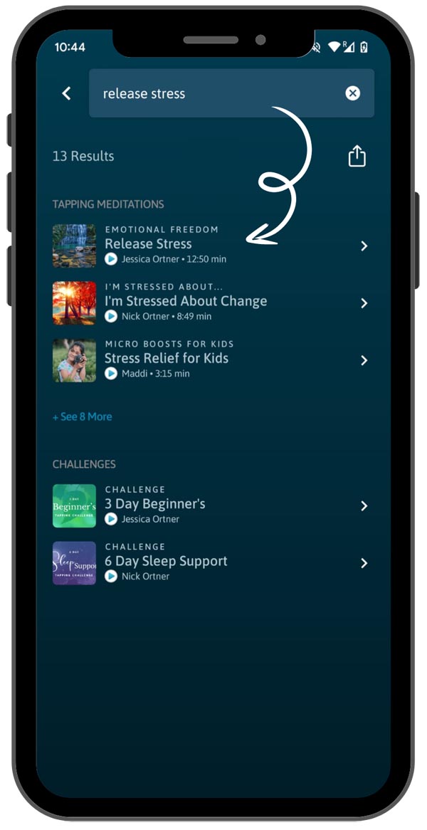 The Tapping Solution app shown on a phone